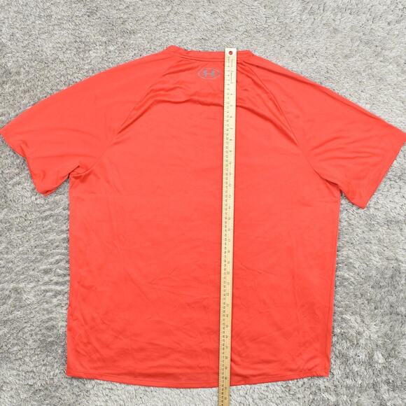 Under Armour Men's Adult Sz 2XL Tee Shirt T Red Tech Tee Gym Run Athletic Casual - Picture 4 of 8